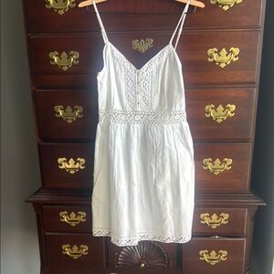 White Lace Trim Dress